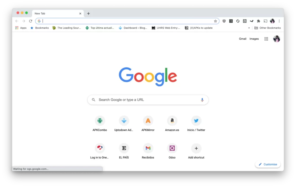 Screenshot of Google Chrome for macOS